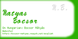 matyas bocsor business card