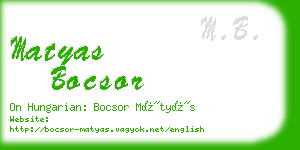 matyas bocsor business card